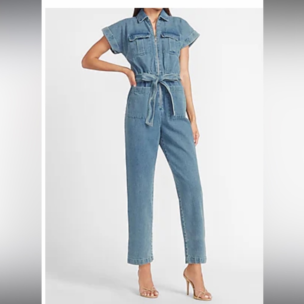 Expresss X LadyGang denim jumpsuitt size 4 NWT